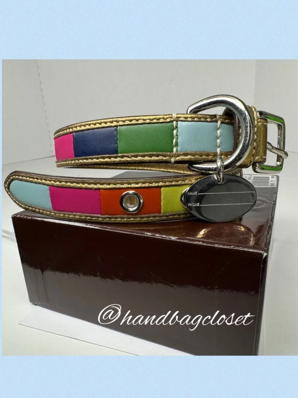 Coach Legacy Color Block Leather Y2K Vintage Rare Size Small Dog Collar